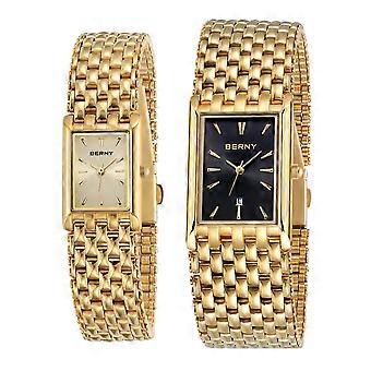 Montre Or Femme BERNY Montres En Or Pour Femmes Montres-Bracelets à Quartz Montre Femme Dorée
