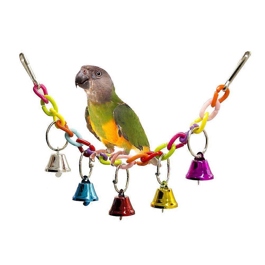 Parrot Plastic Toy Acrylic Bridge Ladder Bite Chew Toy with Bell Swing