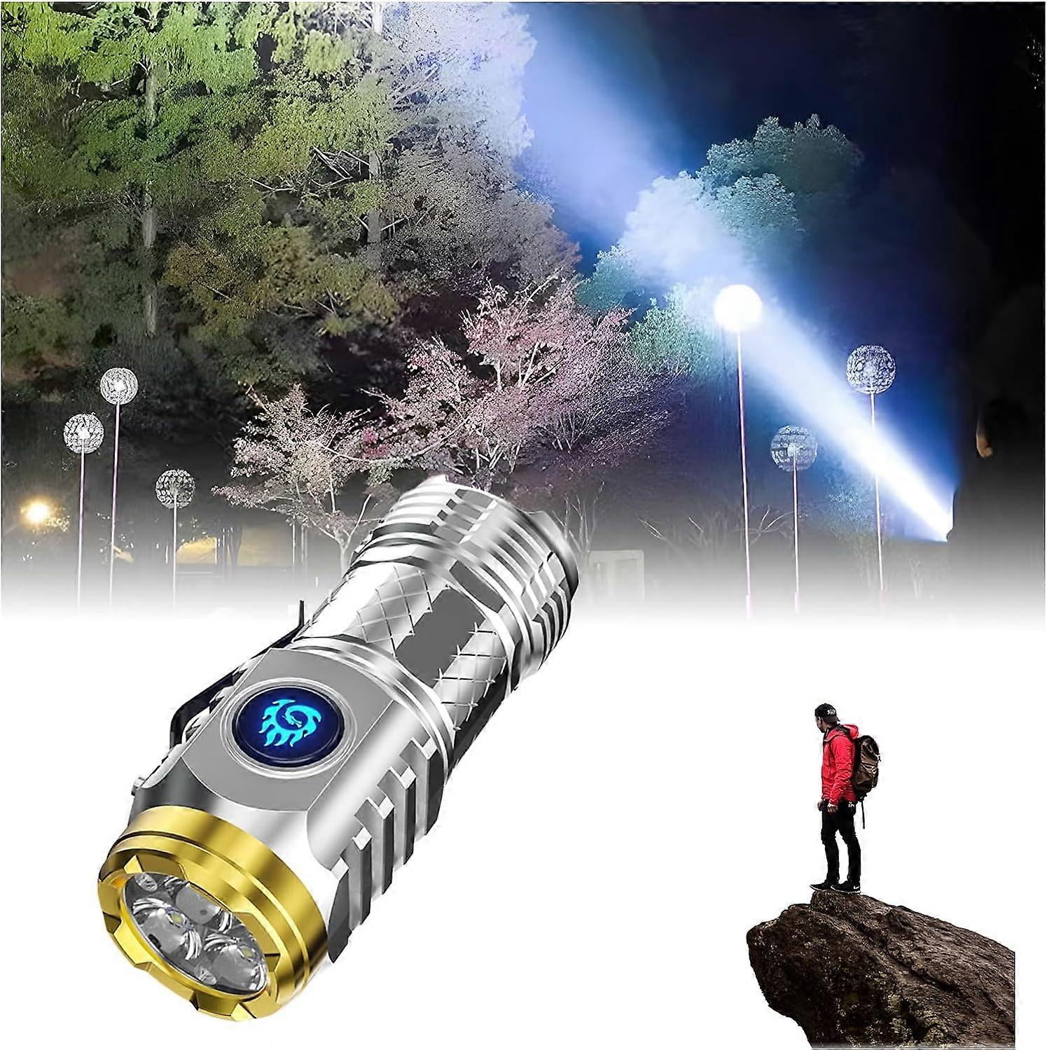 Mini Flashlight Super bright, Rechargeable Flashlights High Lumens Mini Torch Handheld Spot Light for Outdoor Camping