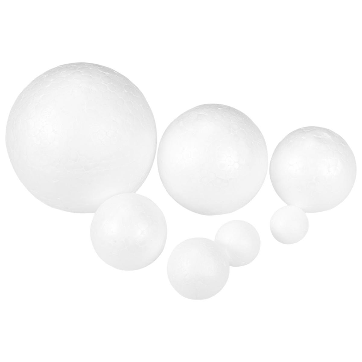 130 Pack Craft Foam Balls, 7 Sizes Including 1-4 Inch, Polystyrene Smooth Round Balls, Foam Balls for Arts and Crafts