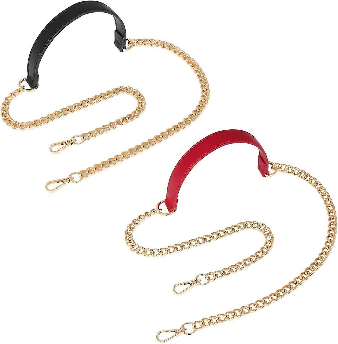 Black + Red - 2 Pack Handbag Chains, Replacement Handbag Chains, 120cm Handbag Chain.