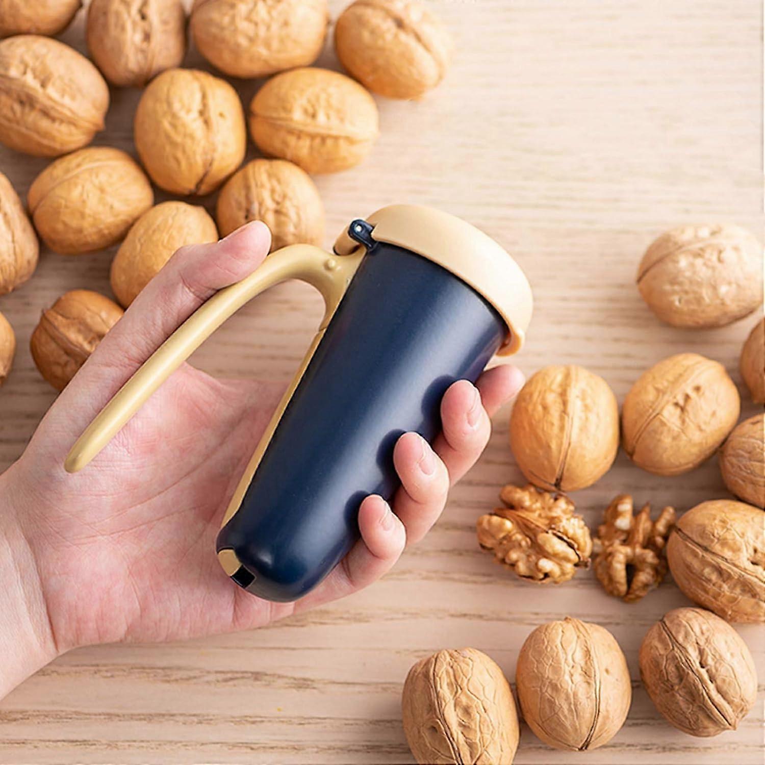 Nöt Crackers Valnöt Cracker Pecan Valnötsöppnare Verktyg med lock Halkfritt handtag Kastanjeöppnare