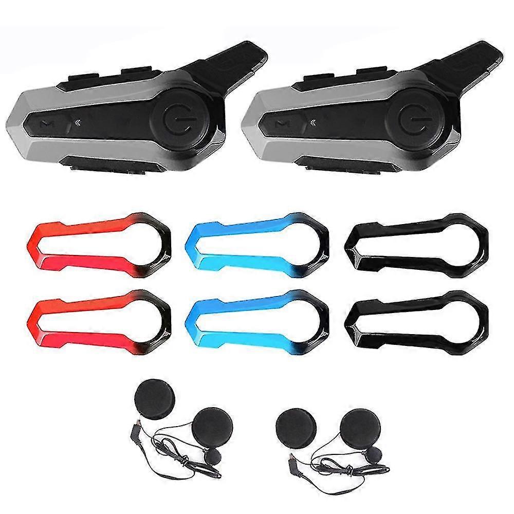 Exquisite Exquisite 2pcs Motorcycle Bluetooth Helmet Intercom Universal Interphone Headset With Noise Reduction Full He