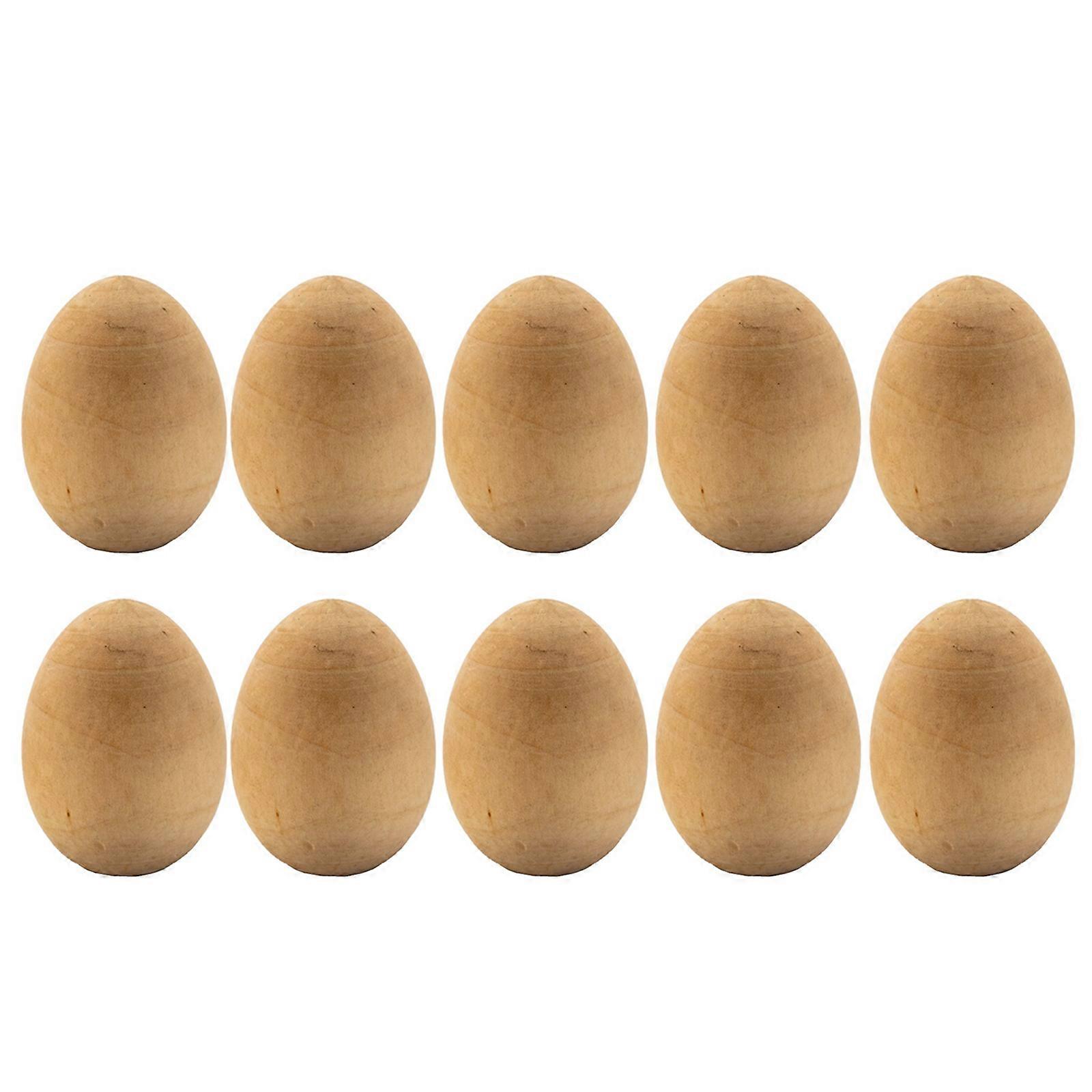 10PCS/Set Easter Eggs Decor DIY Wood Eggs Ornament Holiday Decoration