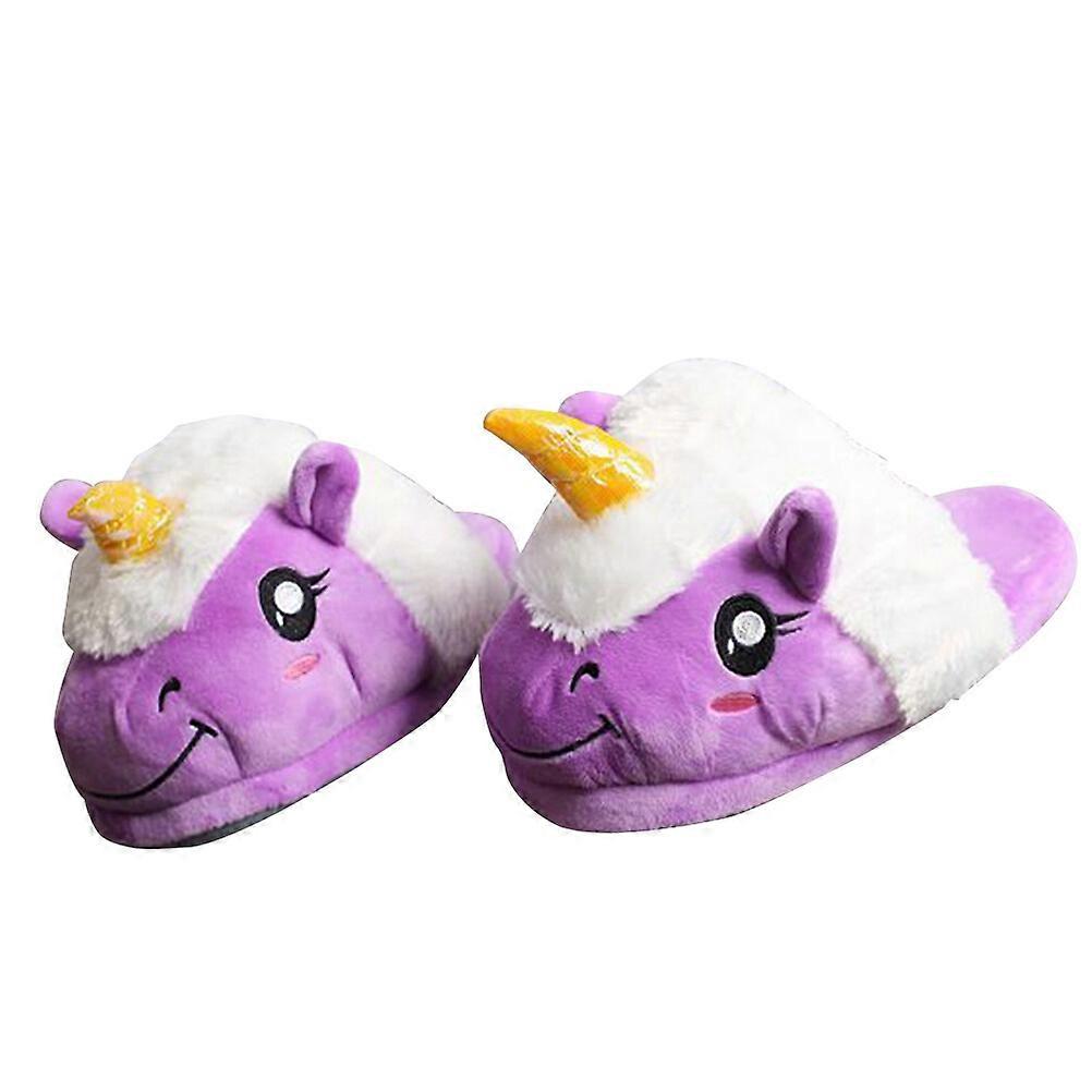1Pair Croissant Plush Slippers Autumn Winter Cartoon Men and Women