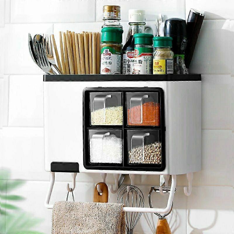 Wall Mounted Kitchen Countertop Organizer Spice Racks, Spice Shelf Storage Holder