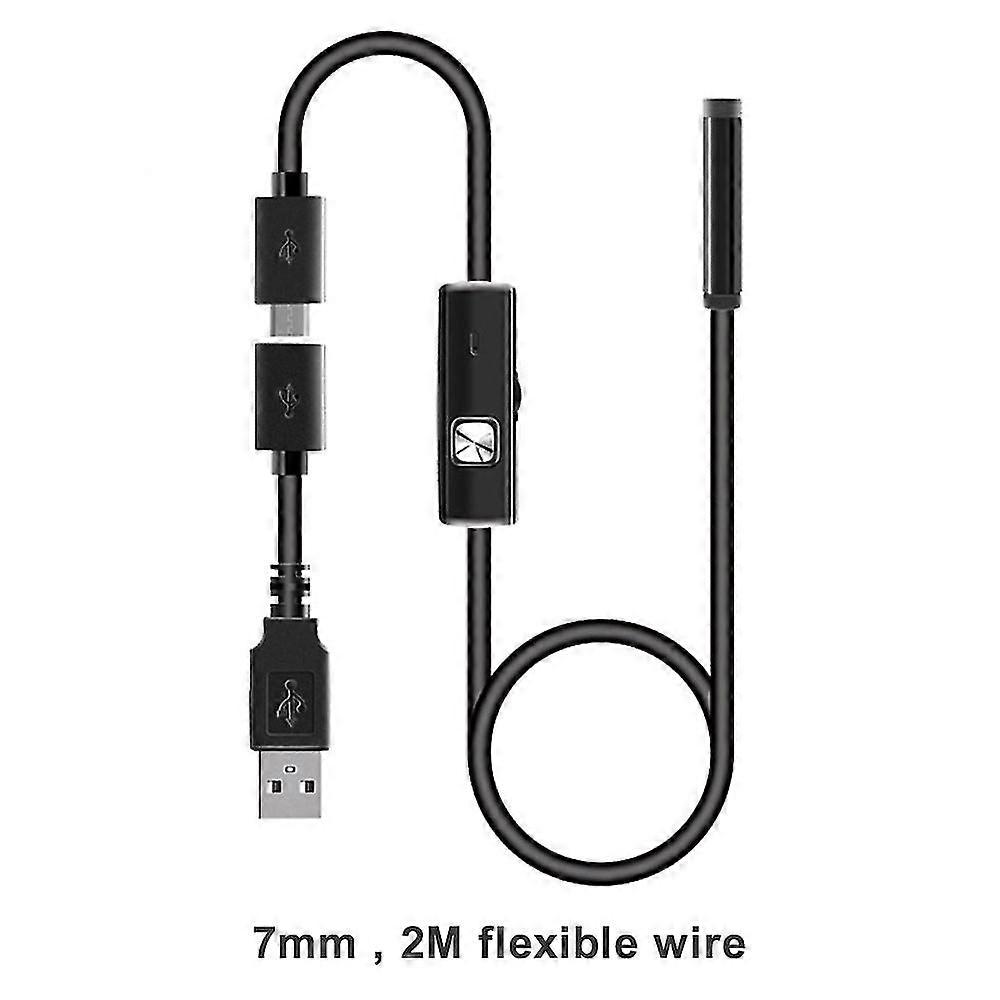 70 Degrees Led Car Inspection Micro Usb Type-c 3 In 1 Android Endoscope Adjustable Waterproof