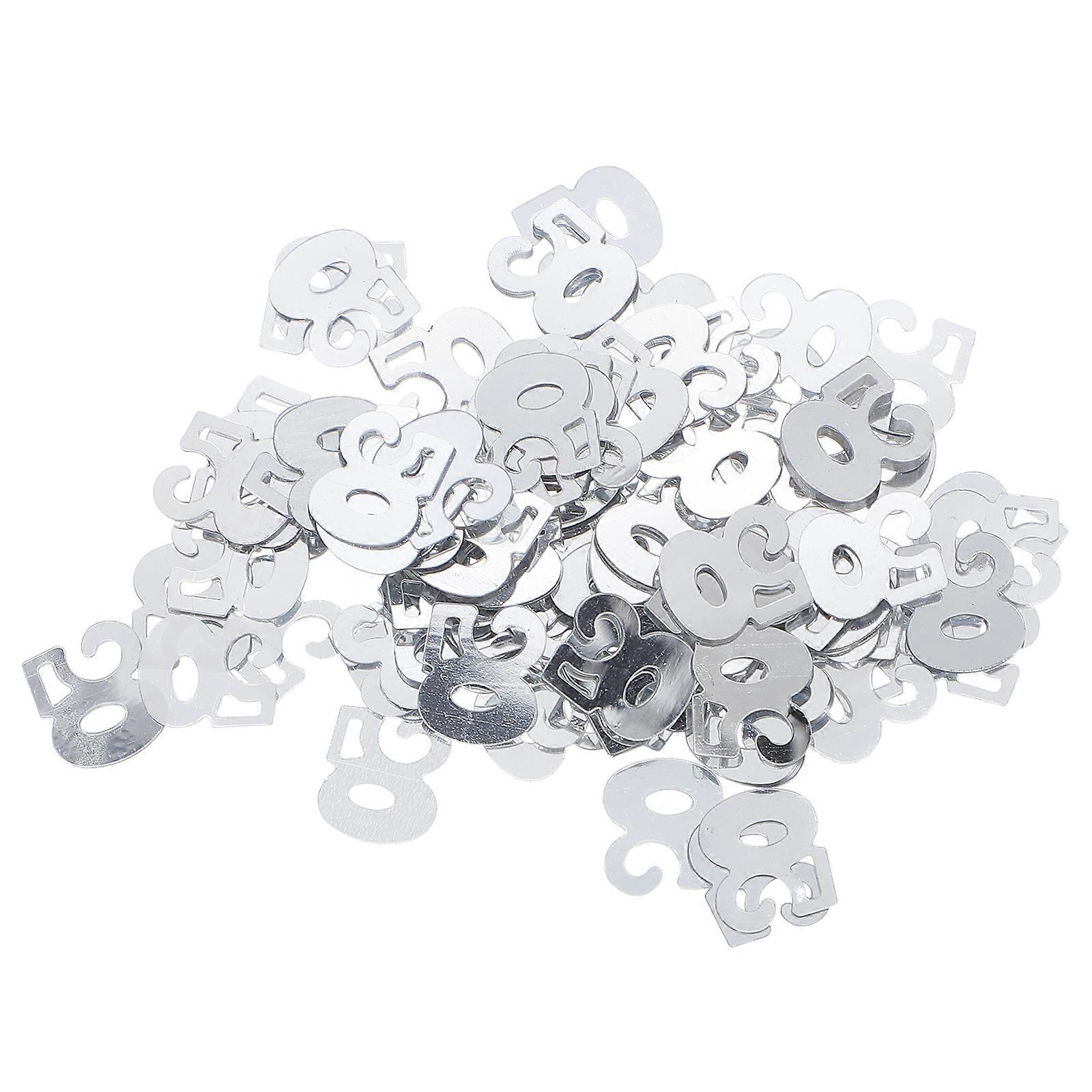 1200pcs Number 50 Sequins Confetti Party Supplies Table Confetti Decoration for Birthday Anniversary (Silver)