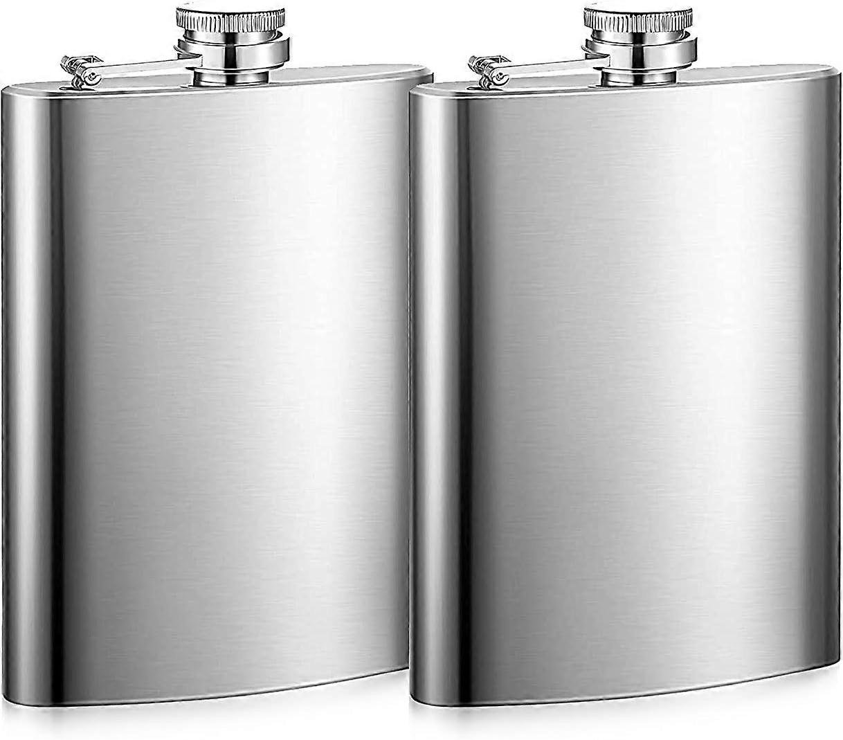 7oz Hip Flask - Stainless Steel Flagon for Climbing Camping Barbecue Bar Party Drinker, Portable Pocket Whiskey Flask for Liquor for Men Women(2pcs, s