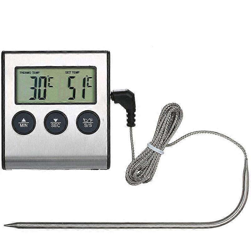 Food Cooking Thermometer with Alarm Timer Function (0~250C) for Kitchen and BBQ