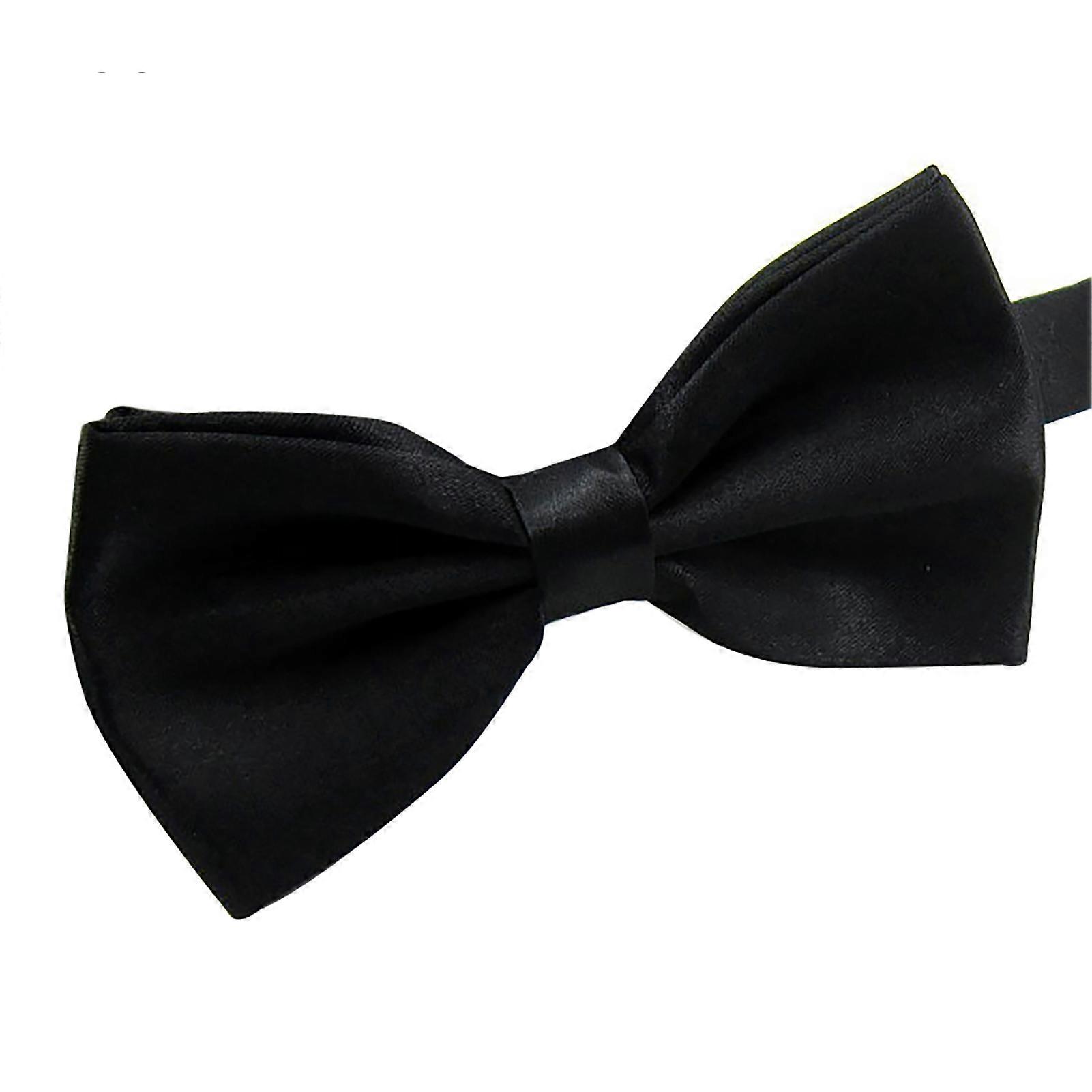 Bow Tie Solid Color Wear Easily Polyester Adjustable Bow Tie Pre Tied for Formal Occasions Qinhai