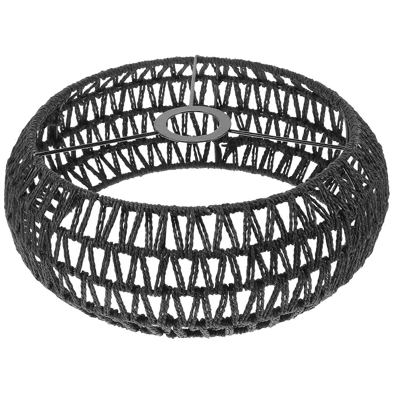 Hemp Rope Woven Lampshade E27 Woven Lamp Shade Rustic Ceiling Lampshade