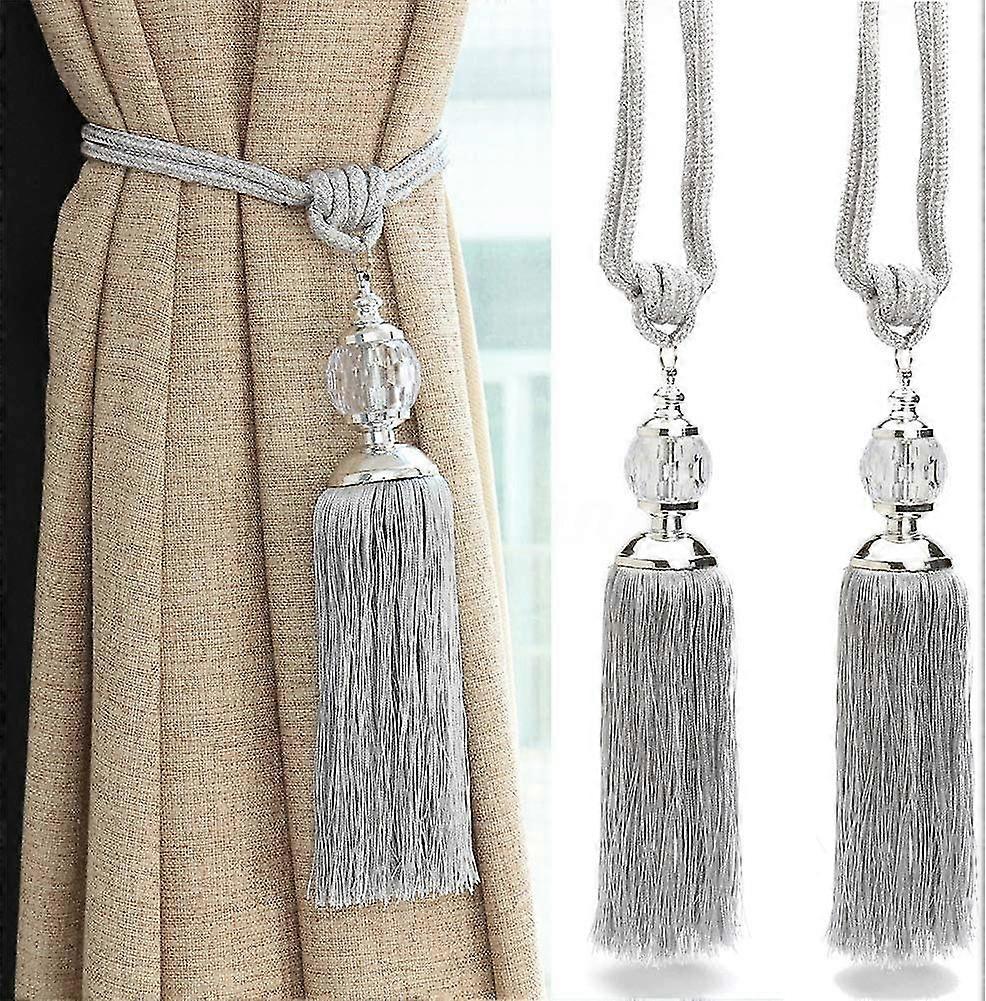 Curtain Tiebacks, Crystal Beads Tassels Curtain Tiebacks,a Pair