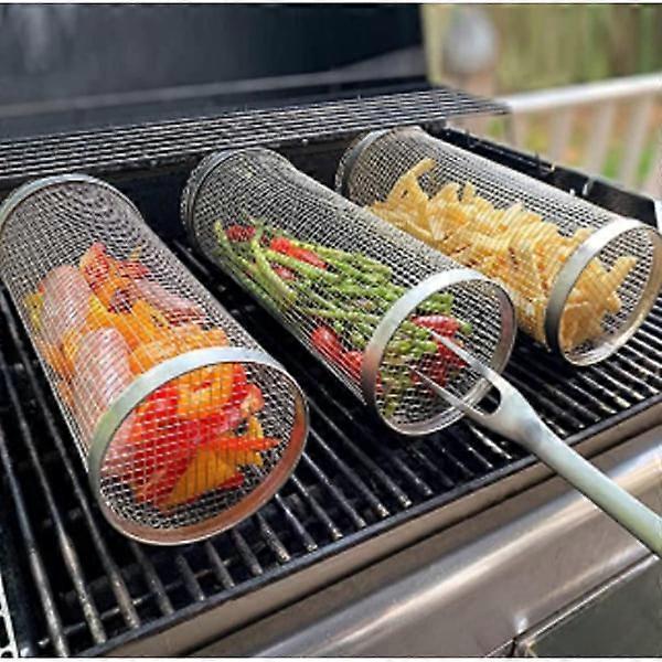 Rolling grill basket in stainless steel 20CM
