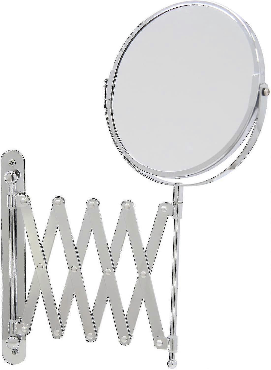 Magnifying Mirror In Silver, Rustproof Wall Mirror Double-sided
