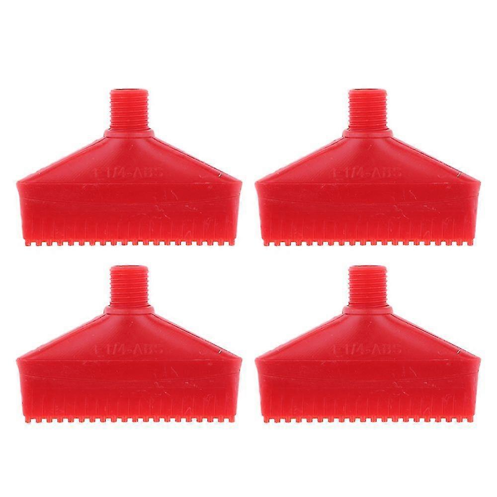 1/4" Thread, Flat Fan Air Blow Nozzle, Red 70mm X4