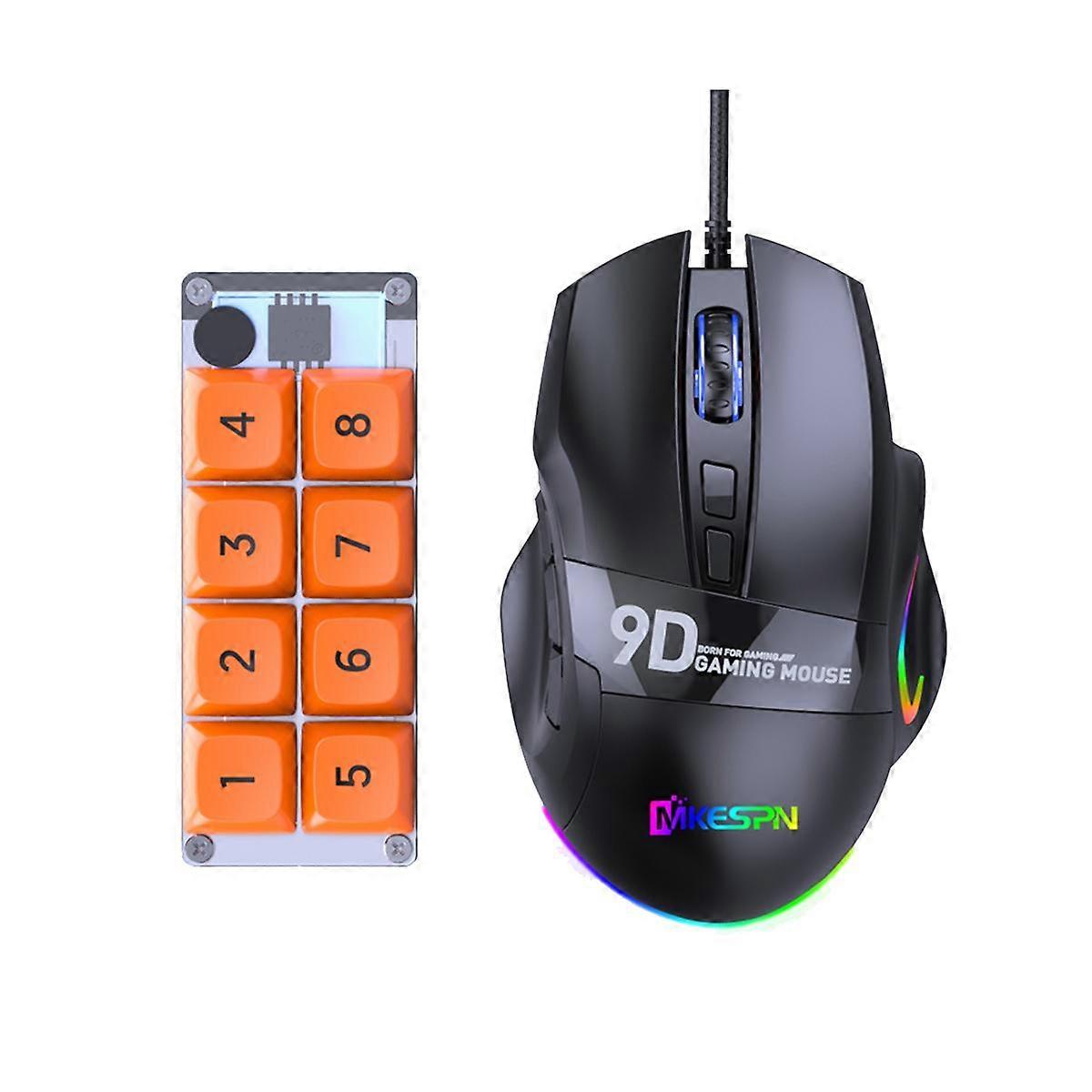 RGB Programming Custom Mechanical Keyboard and Gaming Mouse Combo 8 Key Copy Paste Mini Button for