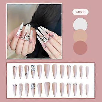 Gradientes rosa brilhante pressionam as unhas Material de resina Pressão zero no leito ungueal para amantes de manicure e blogueiros de beleza