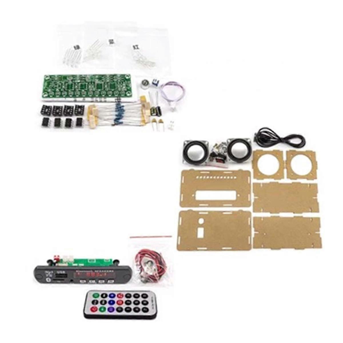 DIY Bluetooth Speaker Kit with FM Radio DIY Soldering Project Practice Solder Assembly DIY Electronic Kit 2x3W Speaker B