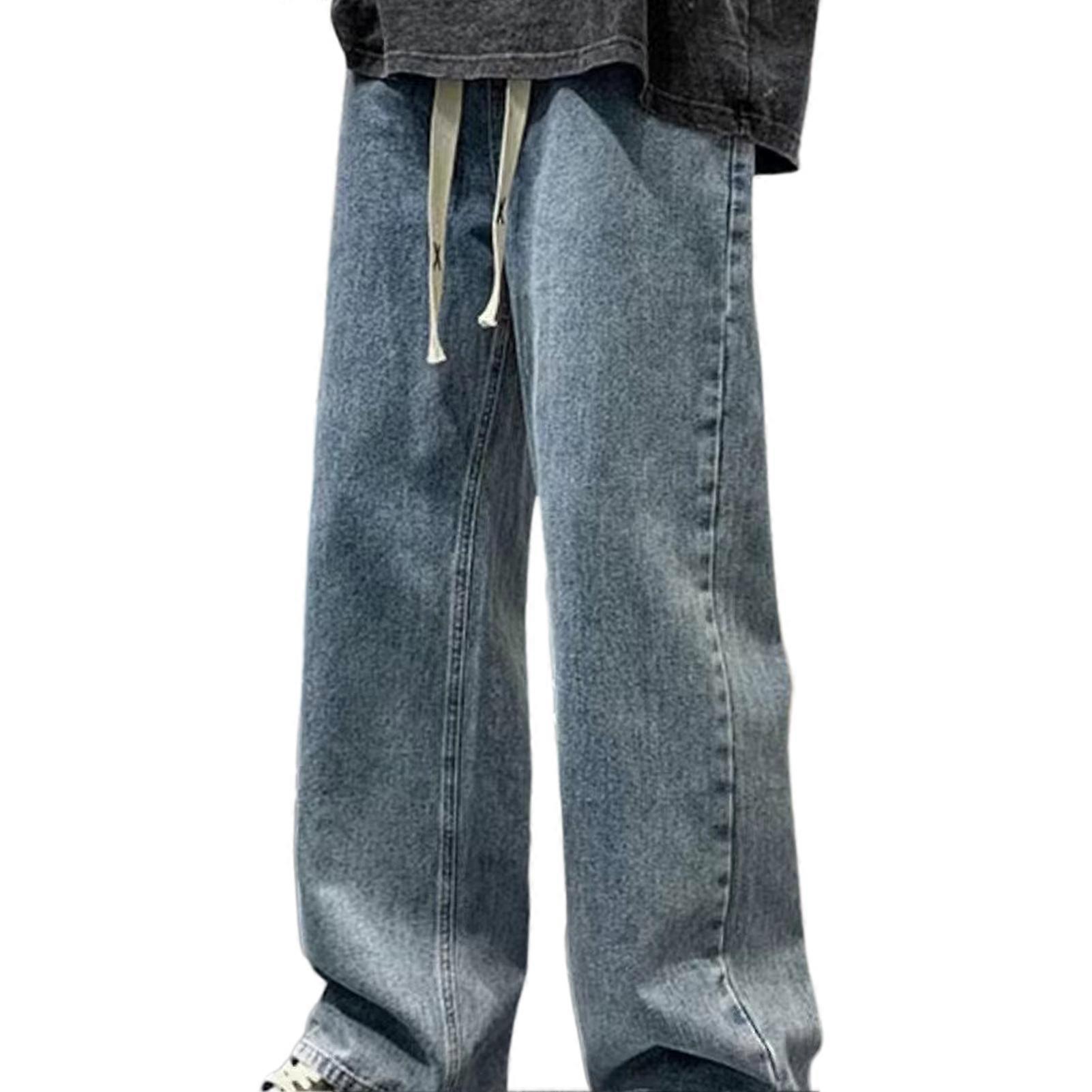 Wide Leg Denim Pants Stretch Loose High Waisted Trousers for All Season