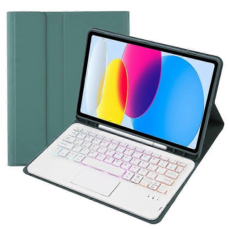A10B-AS Compatible For iPad 10.9 (2022) Leather + TPU Pen Slot Design Tablet Protective Shell Foldable Stand Cover with Touchpad B