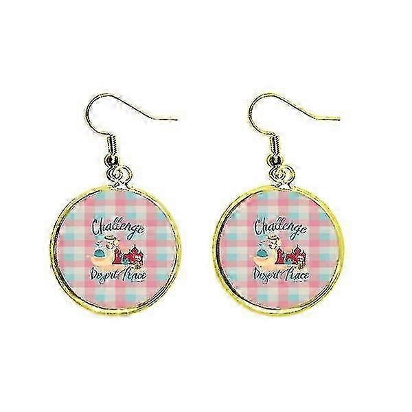 Camel Bird Castle Rot Blau Quadrat Ohr Baumeln Goldener Tropfen Ohrring Schmuck Frau