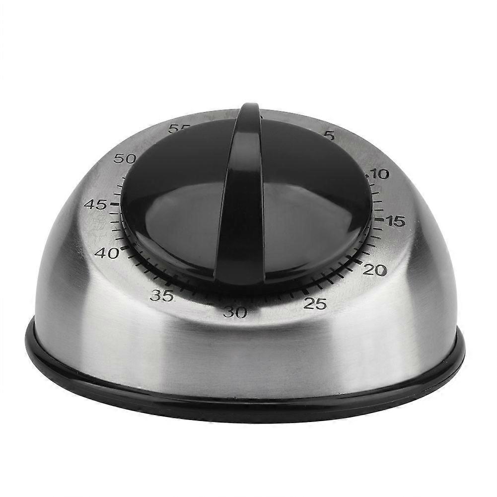 60-minute stainless steel kitchen timer Mechanical wind-up timer Stainless steel round table timer Time reminder
