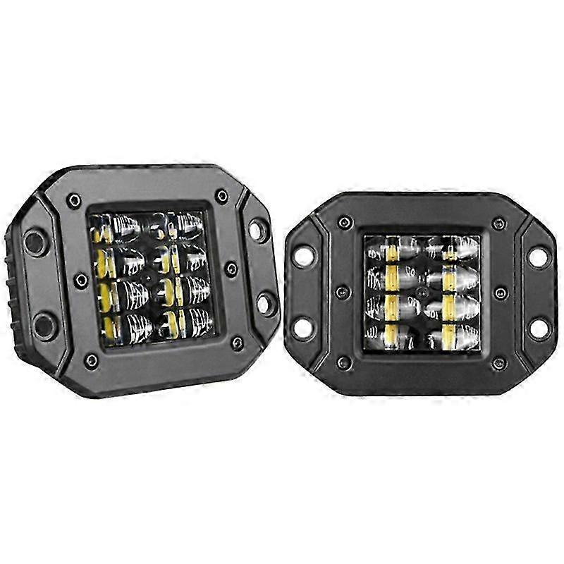 Flush Mount LED Work Lightx2 Bar Rear Bumper Reverse Pods 4-Row Driving Work Light
