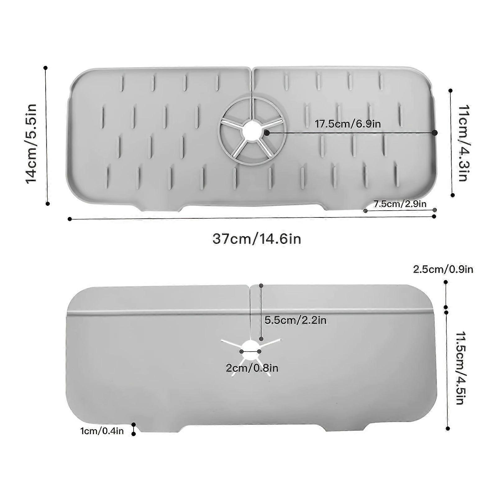 1pc προστατευτικό πιτσιλίσματος νεροχύτη βρύσης κουζίνας. στράκι συλλέκτη νερού βρύσης σιλικόνης. νεροχύτη αποστράγγιση μαξιλάρι πίσω από τη βρύση? Γκρι λαστιχένιο στρώμα στεγνώματος για κουζίνα & Bathroo