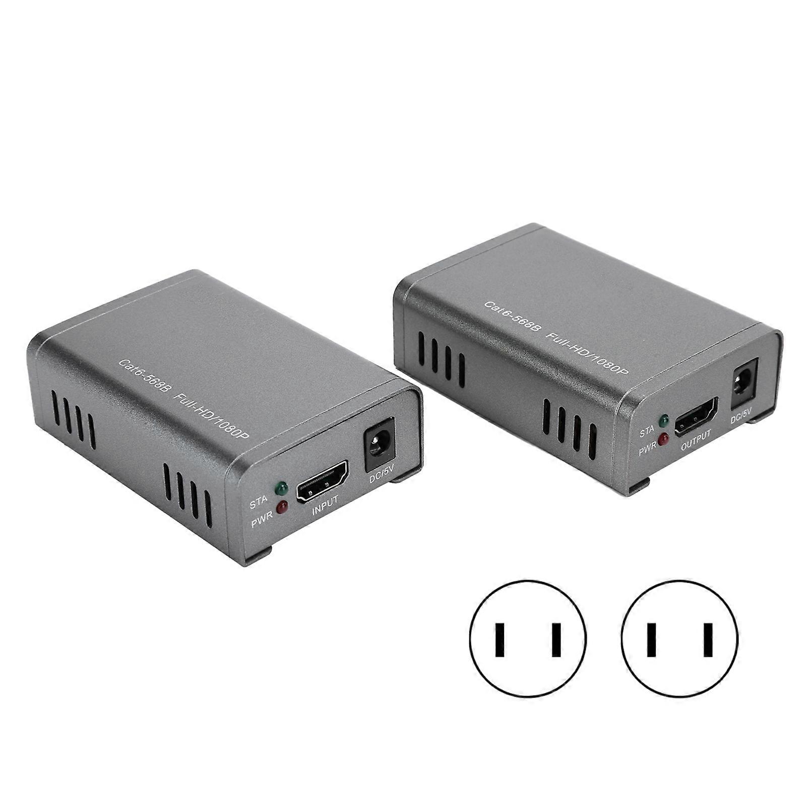 HDMI Extender 60m - Amplify & Extend 1080P Video Signal with CAT6 Cable, 100-240V