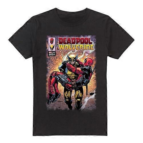 Deadpool & Wolverine Mens Wolverine Saves Deadpool Comic T-Shirt