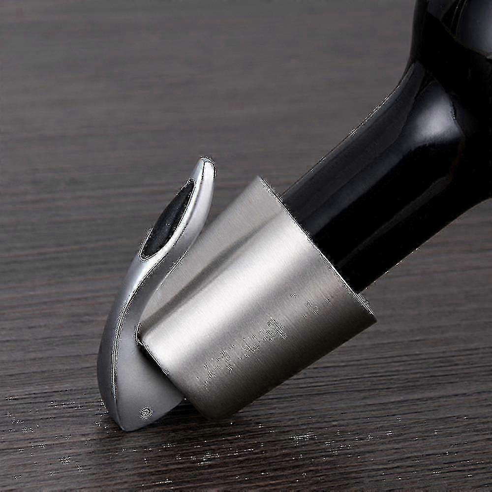 wine Stoppers For Open Wine Bottles, Stainless Steel Wine Bottle Stopper Saver, Reusable Rubber Cap