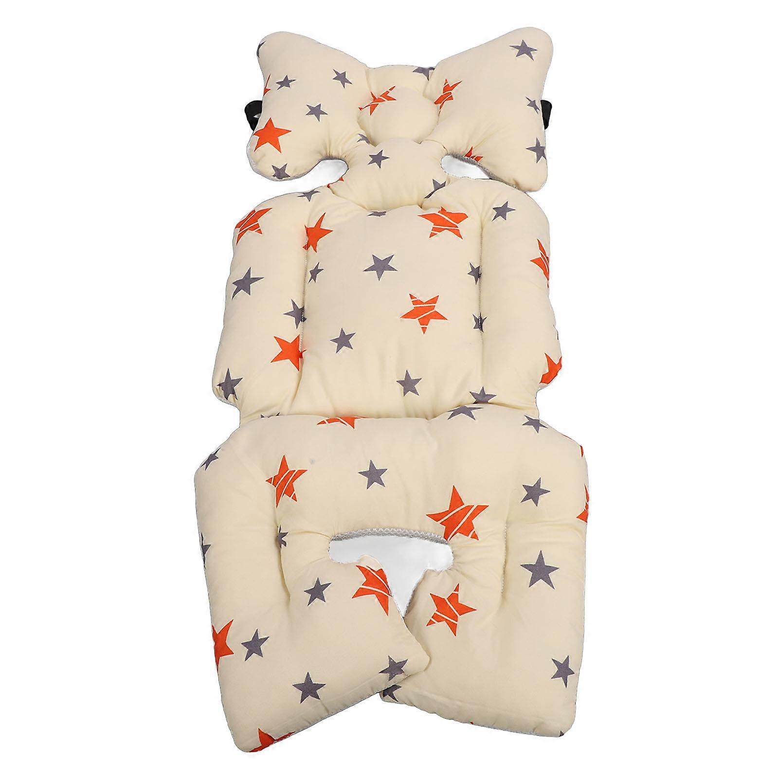 Babystøttepude Varm Blød Let at rengøre Spædbarn Småbørnssædeindsatspude til Barnevogn Elcykel Beige Pentagram