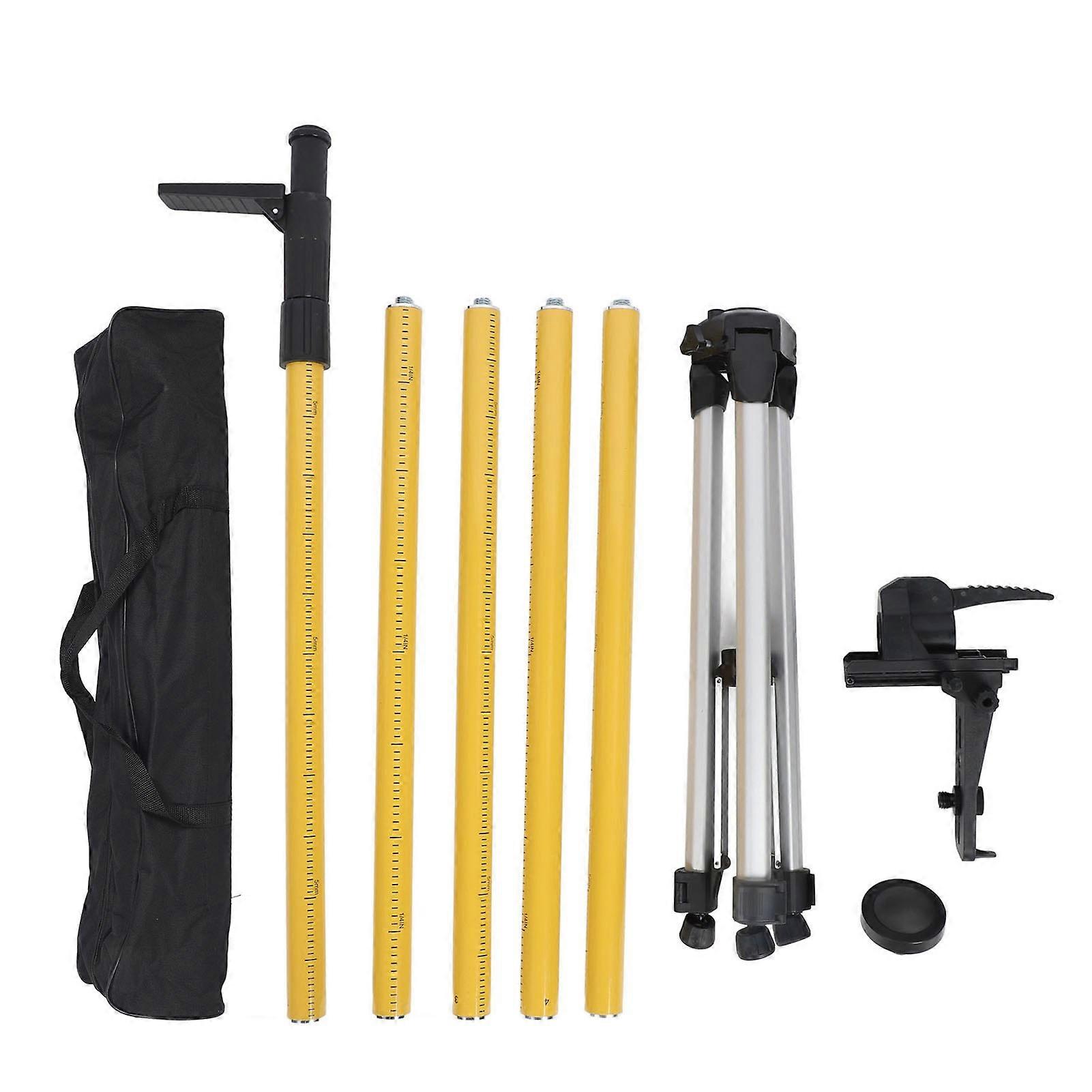 3.6 Meter Level Pole with Threaded Adapter Adjustable Tripod Telescopic Support Stand for Indoor Outdoor Construction