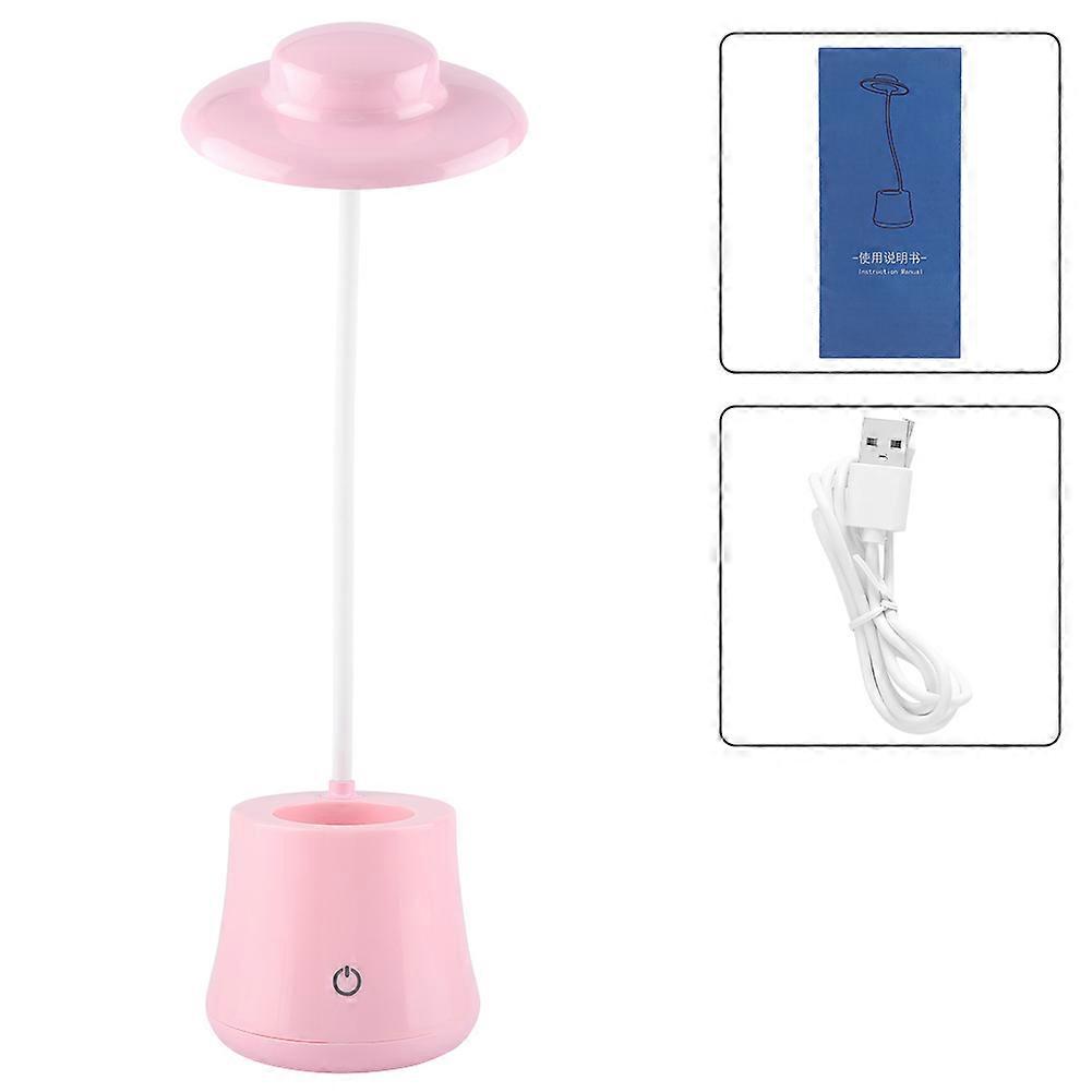 360 Degree LED Table Light Adjustable Dimmable Touch Sensor Desk Reading Lamp (Pink)