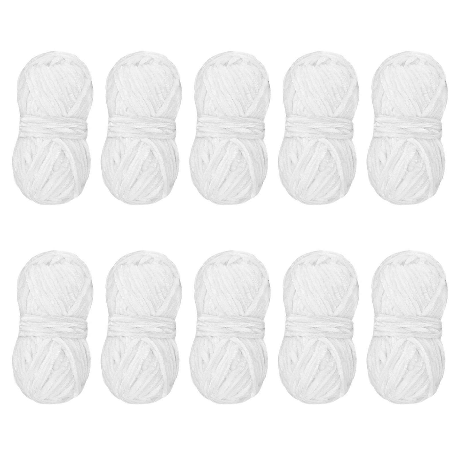 10 tekercs kötőfonal zsenília fonal puha baba fonal horgolt fonal takaró fonal fonal projekt pulóver sapka sálak fehér