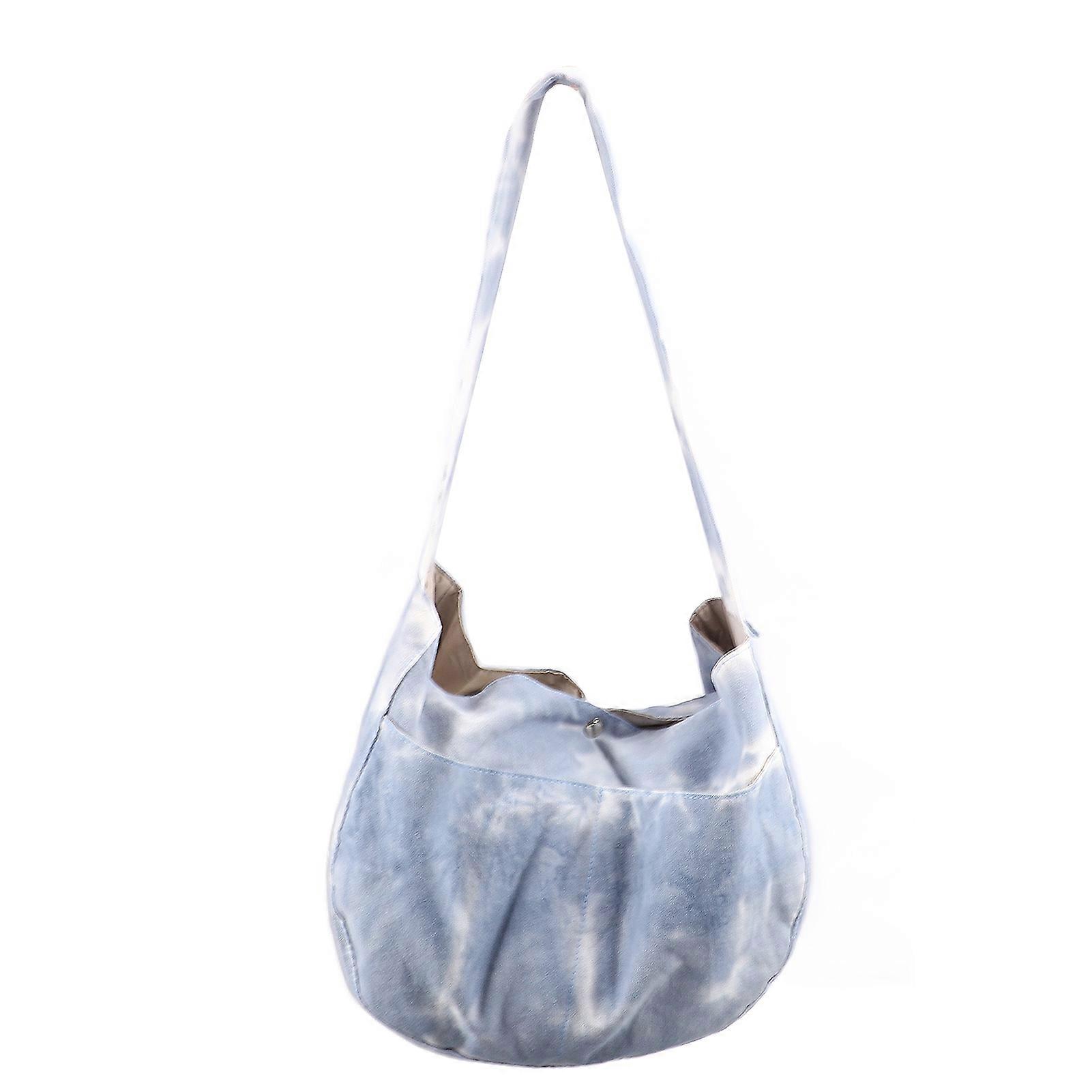 Pet Sling Carrier Breathable Safe Canvas Small Pet Shoulder Carrying Bag with Extra Pocket for Puppy Cat Blue