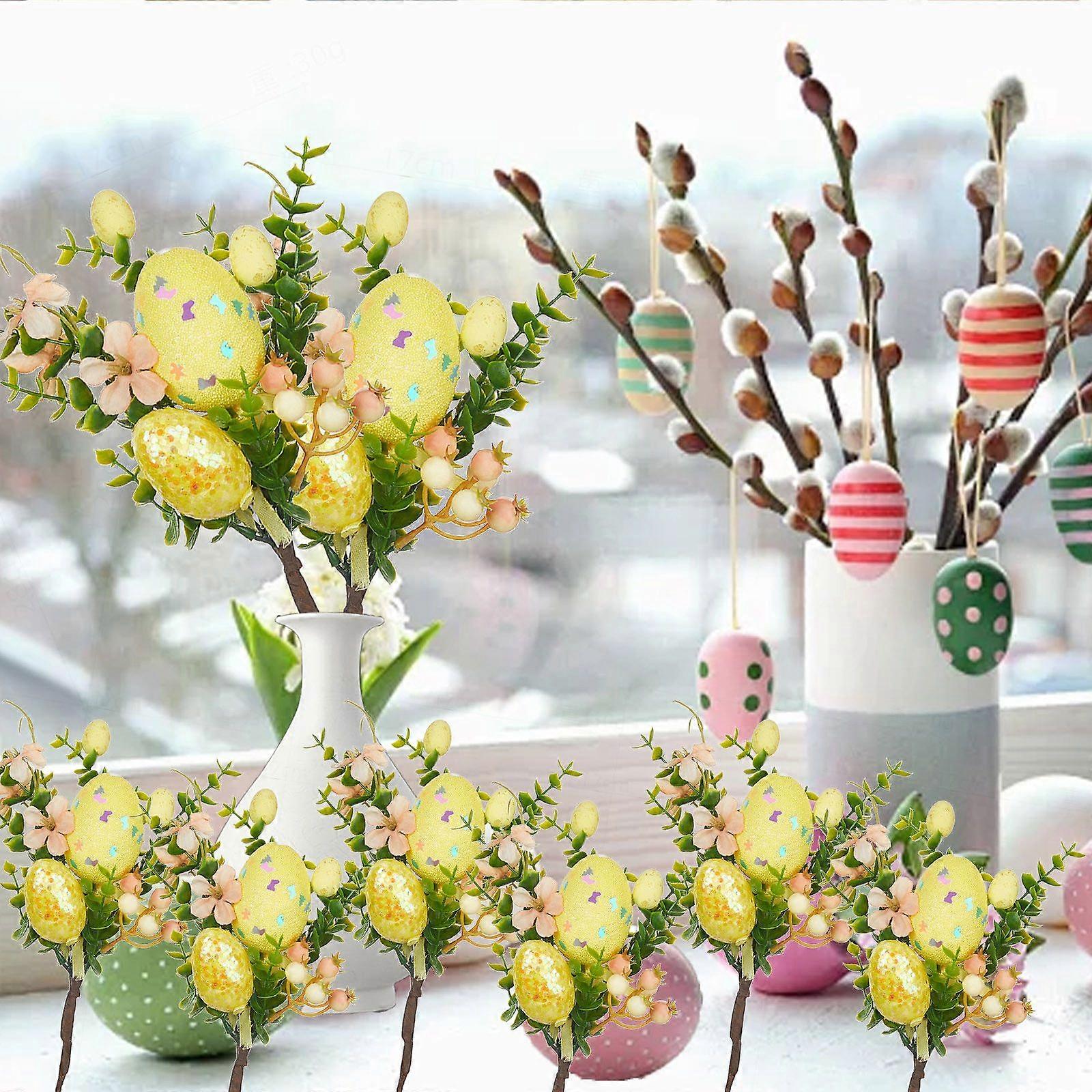 Easter Eggs Plug Diy Foam Resurrection Eggs Decorative Greenerys Home Desktop Ornaments Accessories 6Pcs Set Flye251065