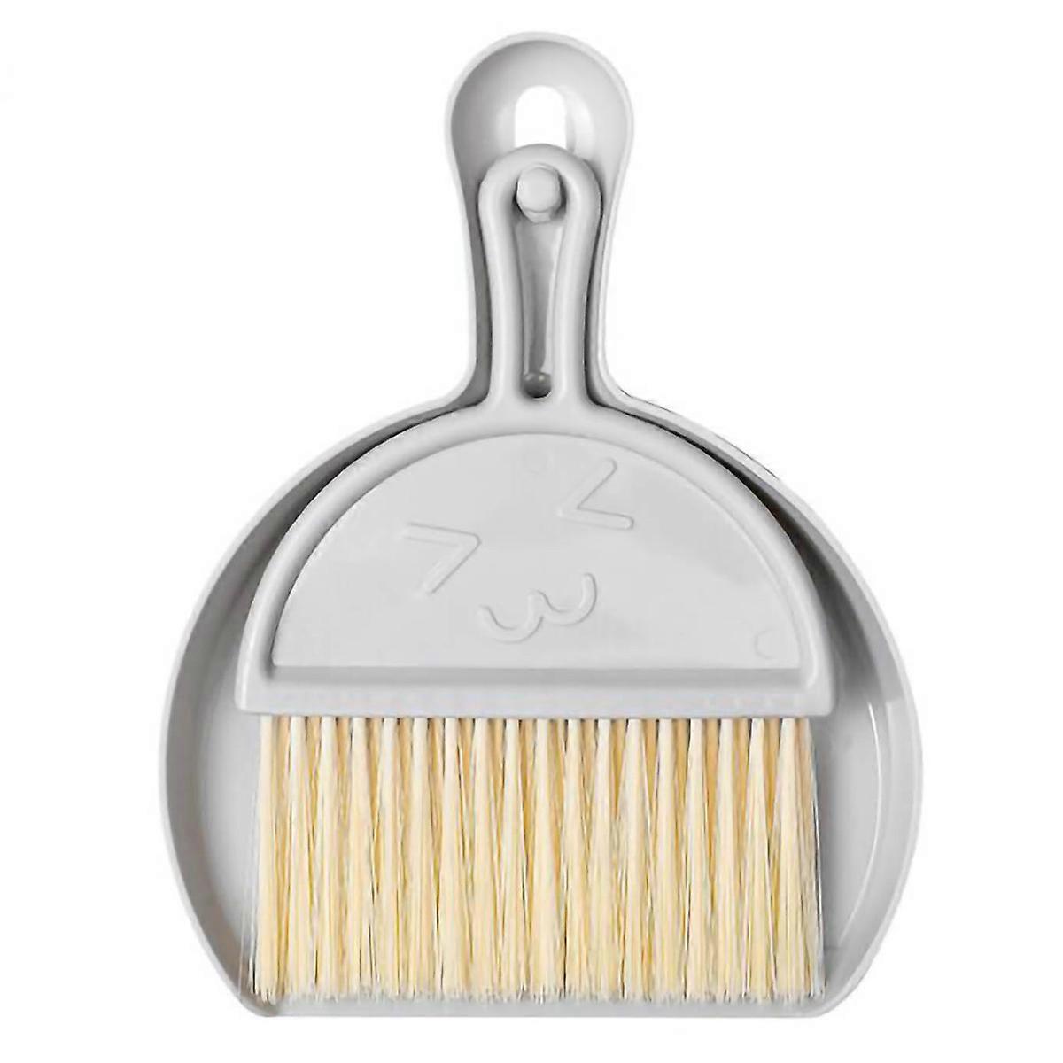Small Broom and Dustpan Set Mini Hanging Keyboard Laptop Broom Dustpan for Office Table Desk Cleaning Gray
