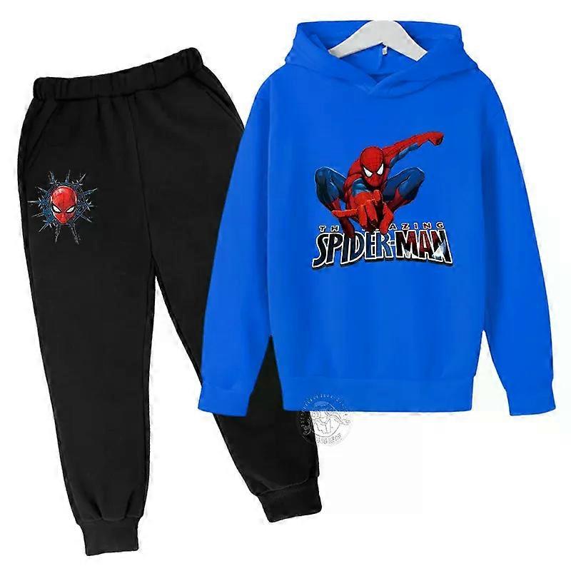 Marvel Spider Man Printed Children's Street Fashion Boys and Girls Sports Hoodie+Sweatpants Two Piece Sports Autumn/Winter Set
