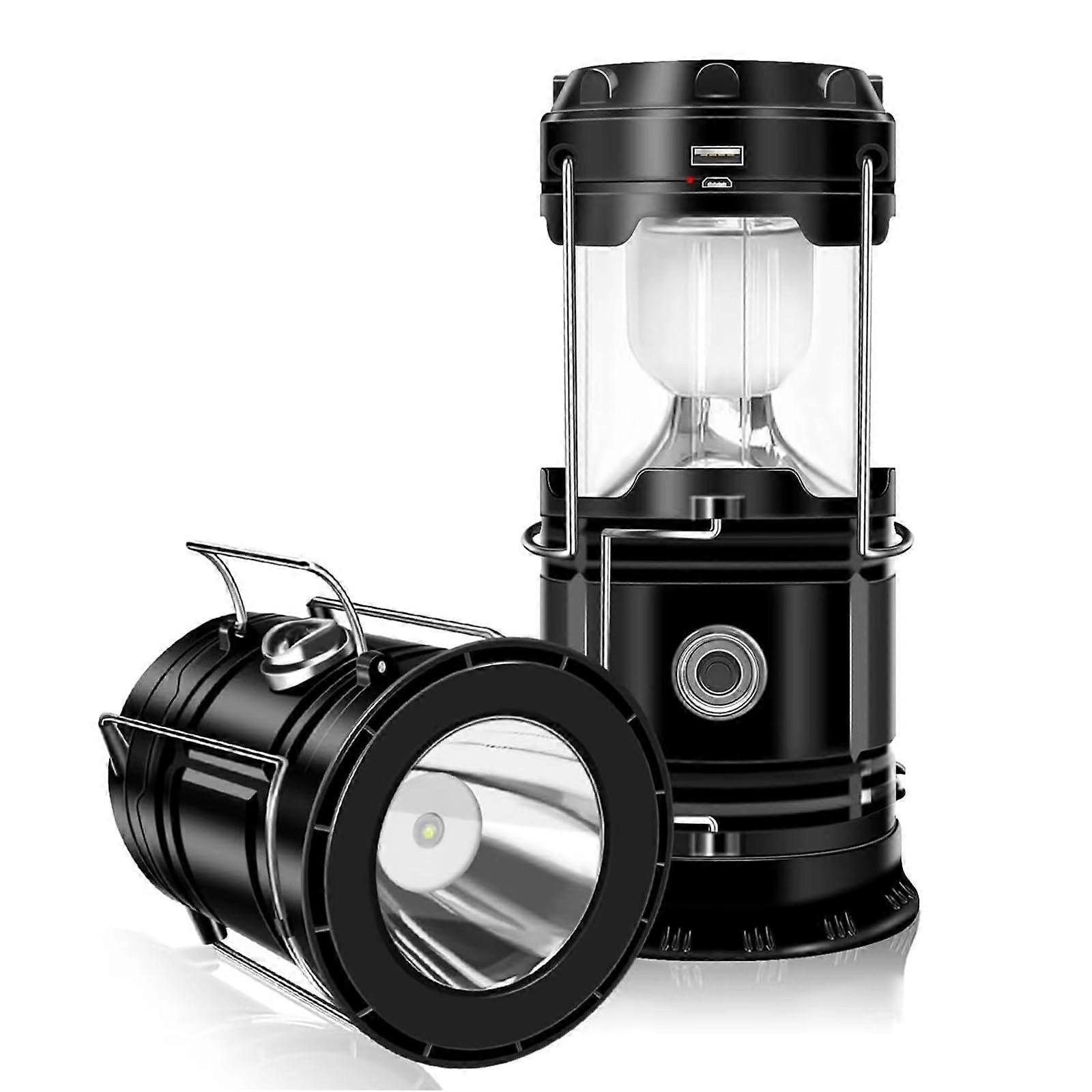 Collapsible Solar Camping Lantern - USB Rechargeable Emergency Flashlight