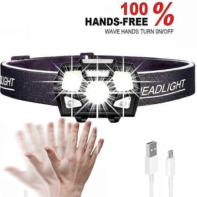 Waterproof Powerful Headlight, Usb-rechargeable Flashlight