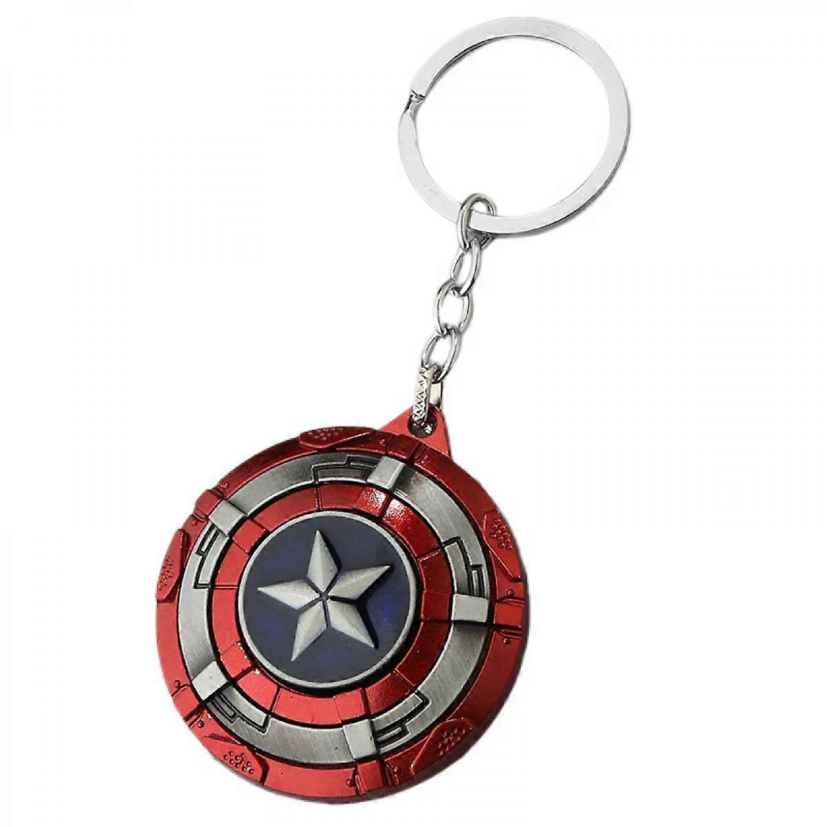 Tin color Captain America keychain shield keychain Avengers keychain car key pendant rotatable shield keychain