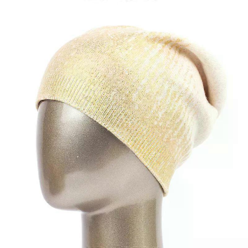 Geebro Dame Bronzing Huer Hat Forår Uld Strikket Slouchy Hue Til Kvinder Damer Metallisk Farve Skull Cap Balaclava
