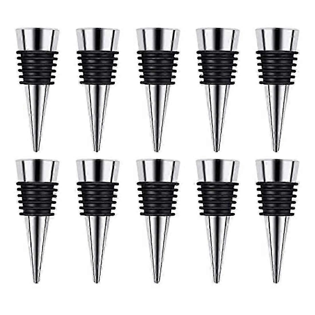 Wine Stopper,10pcs Reusable Bottle Stoppers With Leak Proof Airtight,diy Wine Cork For Bar, Party,k Tw