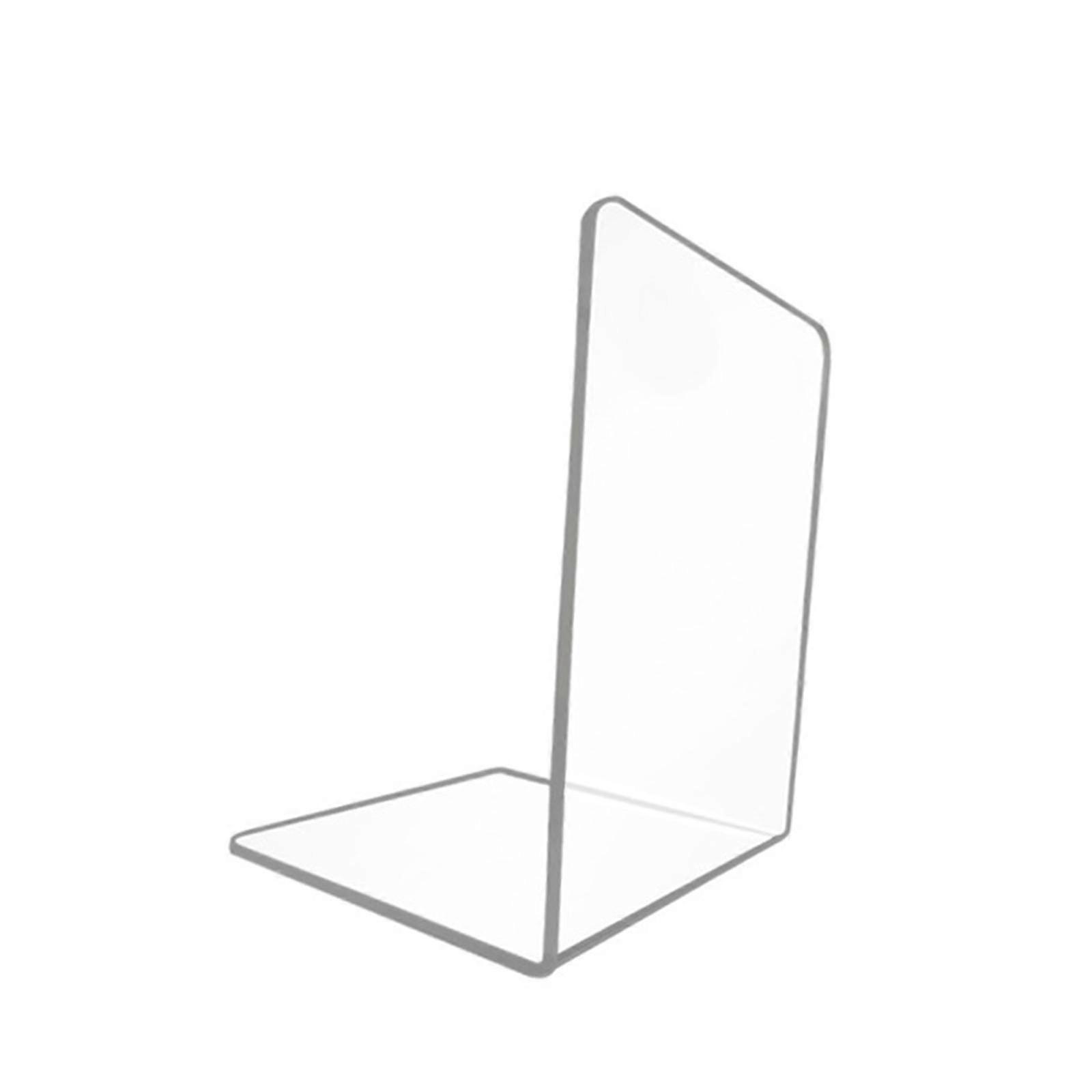 Acrylic Bookend Clear Bookends for Bookshelf Small and Medium Size Books