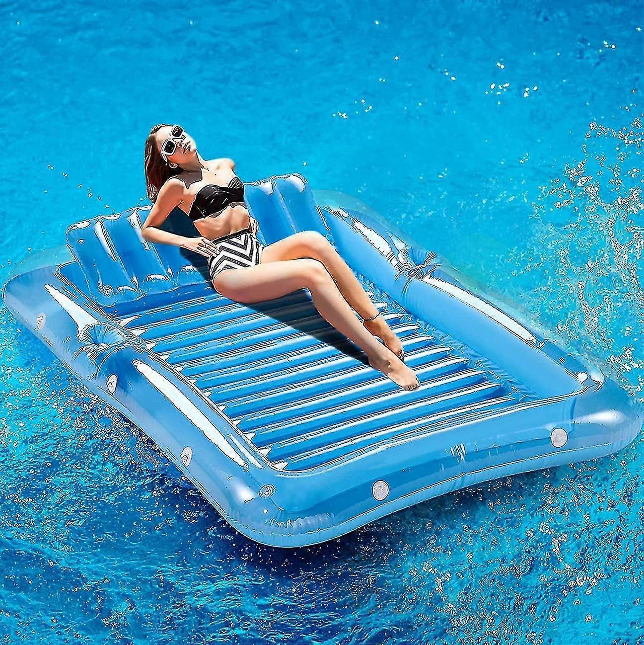 Inflatable Pool Floats, Recliner Sunbathing Pool Float Toys With Removable Pillow