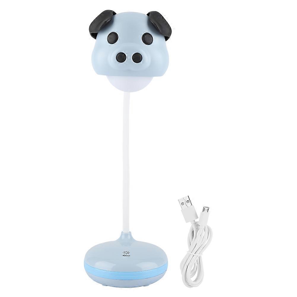 Lovely Pig Table Lamp - USB Rechargeable Desk Reading Light for Bedroom and Study Room, Cute Design, Adjustable Brightness, Night Light