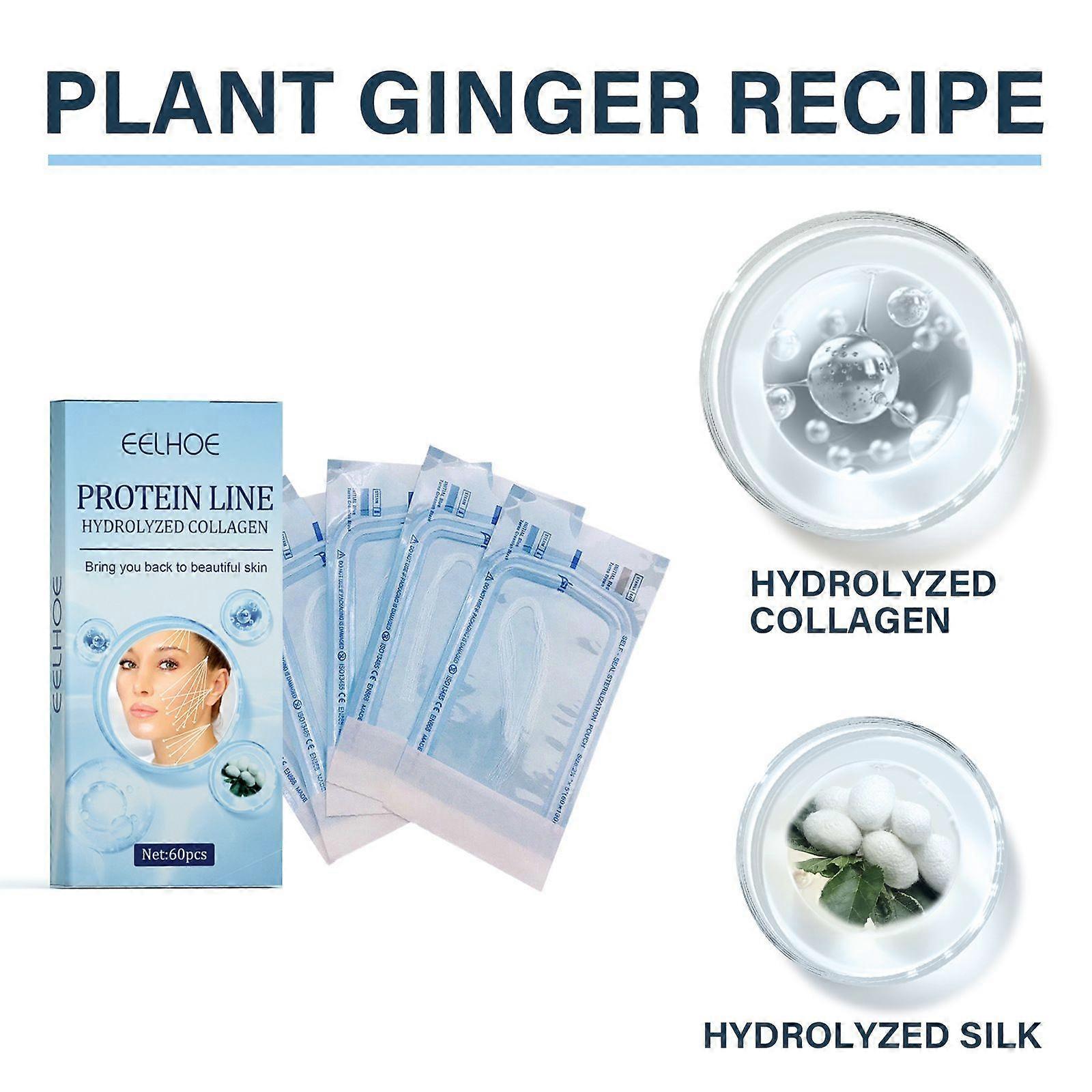 プロテインリフティングラインスキンアンチリンクルモイスチャライジング希釈 細いラインモイスチャライジングフェイスリフティングファーミングコンター 60PCS