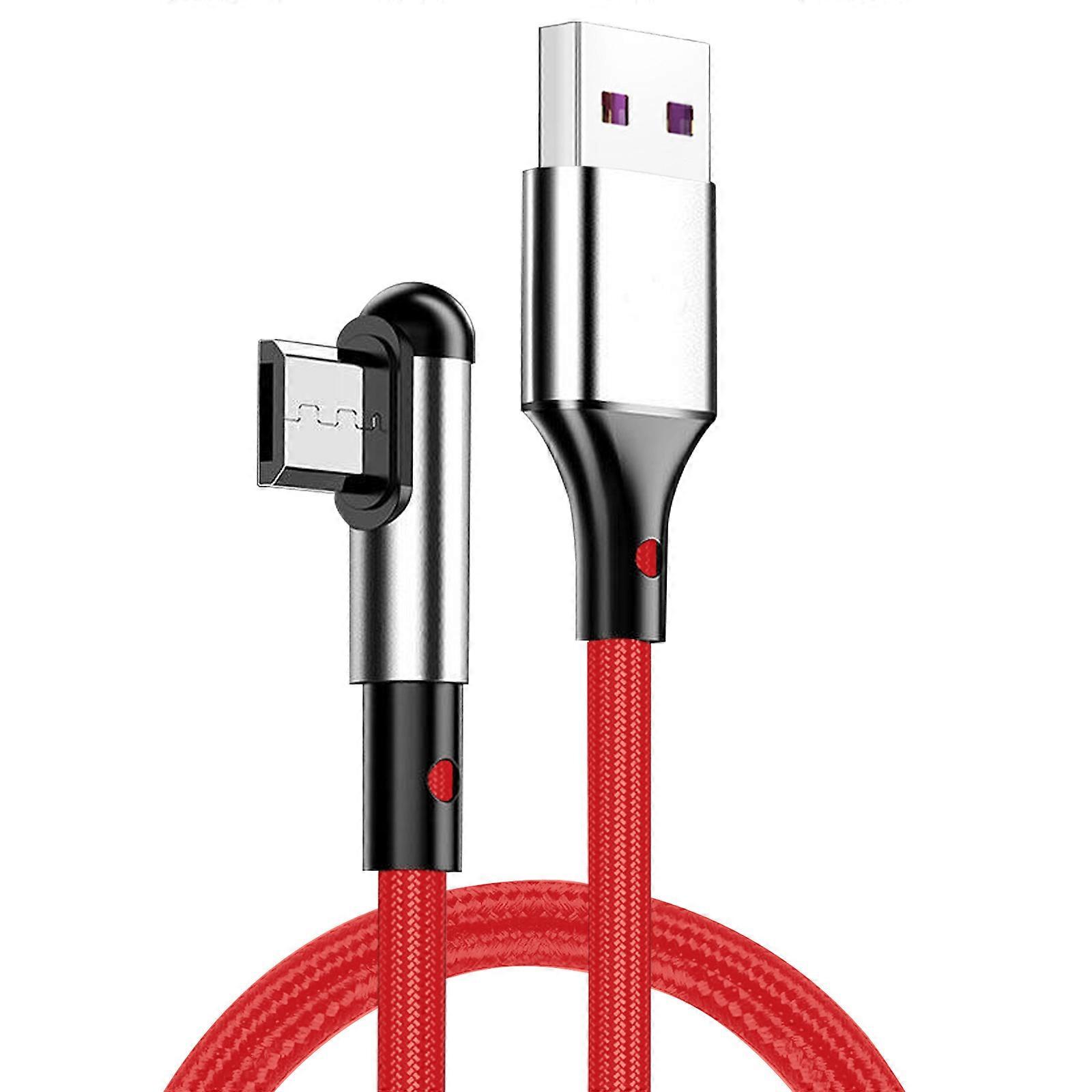 Highly Speed USB Charging Cable Wire Support Fast Charge Nylon Braided Data Transfer Line USB to Micro USB Interfaces  Red